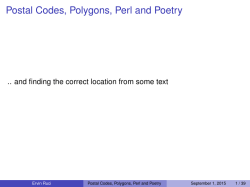 Postal Codes, Polygons, Perl and Poetry