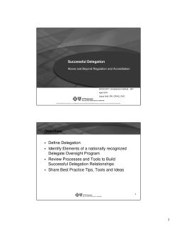 Successful Delegation - Health Care Compliance Association