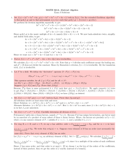 MATH 521A: Abstract Algebra Exam 3 Solutions 1. Set f(x)=3x 3 +