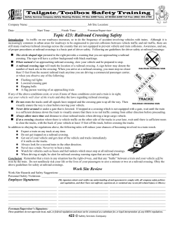 Topic 423: Railroad Crossing Safety