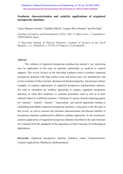 Synthesis, characterization and catalytic applications of organized