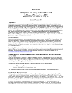 Configuration and Tuning Guidelines for SAS 9 in