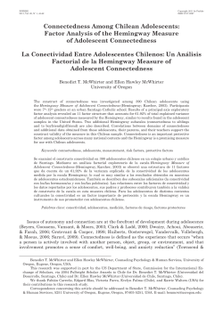 Connectedness Among Chilean Adolescents: Factor