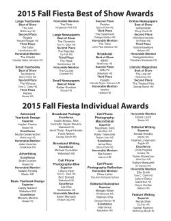 2015 Fall Fiesta Individual Awards 2015 Fall Fiesta Best of