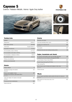 Equipment list Cayenne S Palladium Metallic
