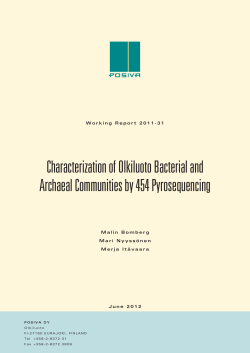 Characterization of Olkiluoto Bacterial and Archaeal
