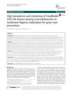 High prevalence and clustering of modifiable CVD risk factors