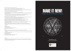 MAKE IT NEW! - University of Otago