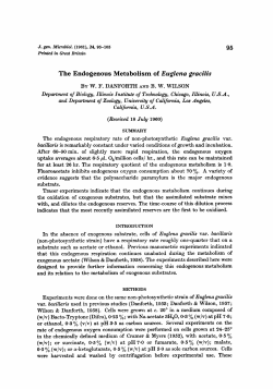 The Endogenous Metabolism of Euglena gracilis