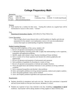 College Preparatory Math