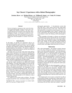 Say Cheese!: Experiences with a Robot Photographer