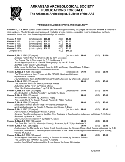 Previous Bulletins - Arkansas Archeological Society