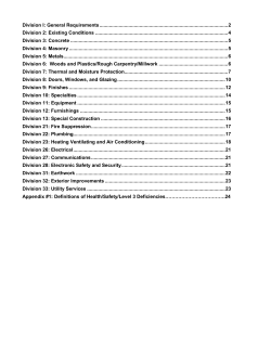 Minimum and Preferred Design Standards for New Construction