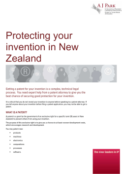 Protecting your invention in New Zealand