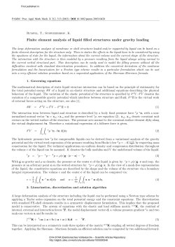 Finite element analysis of liquid filled structures under gravity loading
