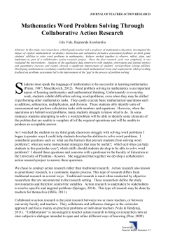 Mathematics Word Problem Solving Through Collaborative Action