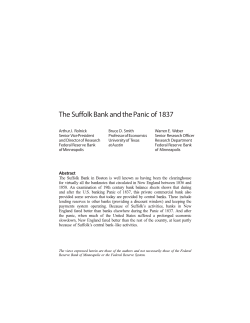 The Suffolk Bank and the Panic of 1837