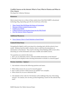 Credible Sources on the Internet: What to Trust, What to