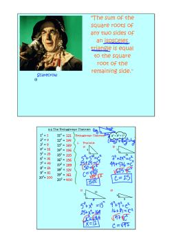 "The sum of the square roots of any two sides of an isosceles