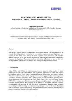 planning and adaptation - Leibniz