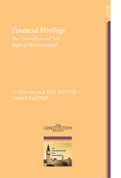 Financial Privilege - The Constitution Society