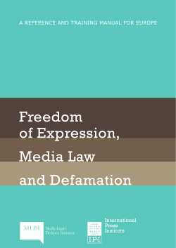 Freedom of Expression, Media Law and Defamation