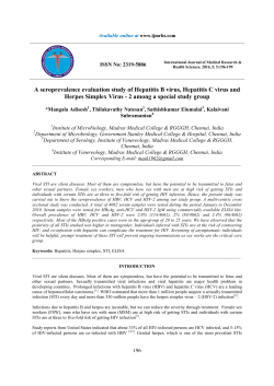A seroprevalence evaluation study of Hepatitis B virus, Hepatitis C