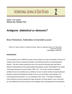 Antigone: diabolical or demonic
