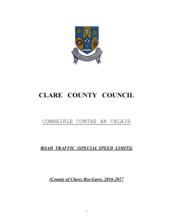 Draft Road Traffic(Special Speed Limits) County of Clare bye laws