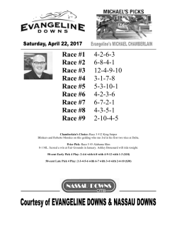 Race #1 4-2-6-3 Race #2 6-8-4-1 Race #3 12-4-9-10