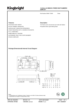14.22mm (0.56INCH) THREE DIGIT NUMERIC DISPLAY Features