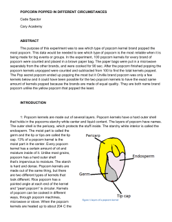 popcorn popped in different circumstances