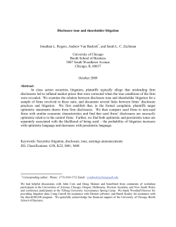 Disclosure tone and shareholder litigation Jonathan L. Rogers