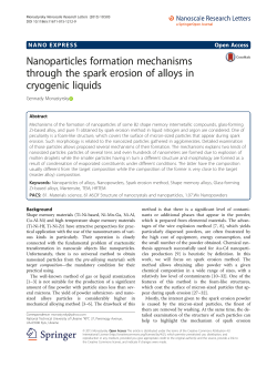Nanoparticles formation mechanisms through the spark erosion of