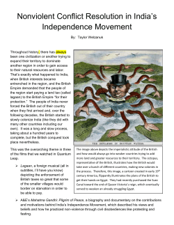 Nonviolent Conflict Resolution in India`s Independence Movement