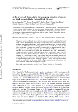 At the crossroads from Asia to Europe: spring migration of raptors