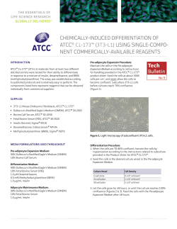 ChemiCally-induCed differentiation of atCC&reg; CL-173&trade; (3T3