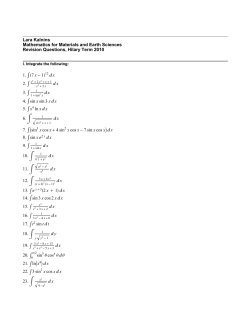 Revision Questions - Department of Earth Sciences