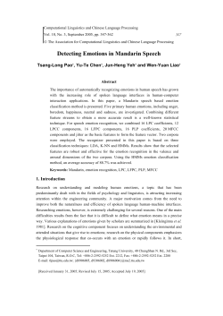 Detecting Emotions in Mandarin Speech