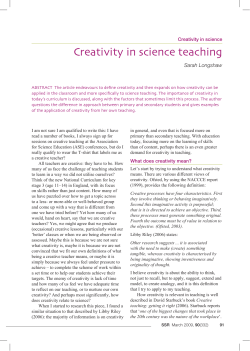 Creativity in science teaching - The Association for Science Education
