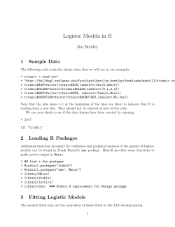 Logistic Models in R