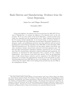 Bank Distress and Manufacturing: Evidence from the Great Depression