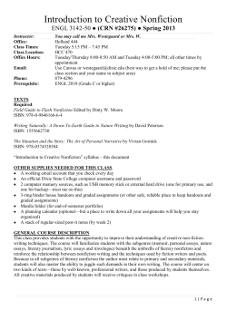 Introduction to Creative Nonfiction