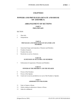 Powers and Privileges (Senate and House of Assembly) Act