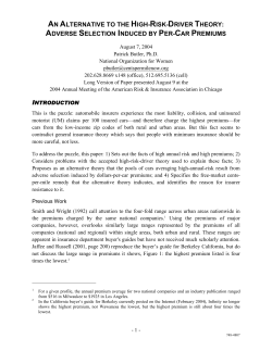 an alternative to the high-risk-driver theory: adverse selection