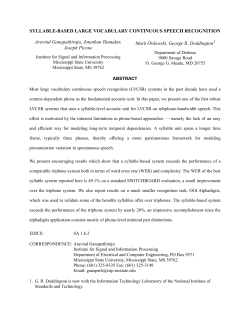 SYLLABLE-BASED LARGE VOCABULARY CONTINUOUS