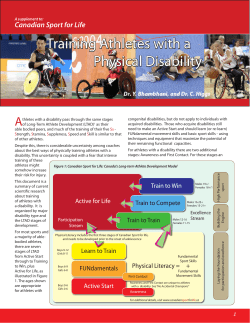 Training Athletes with a Physical Disability