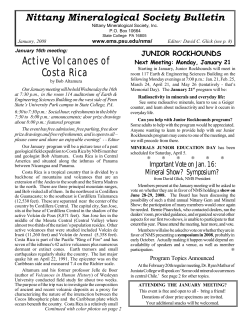 Active Volcanoes of Costa Rica - Nittany Mineralogical Society