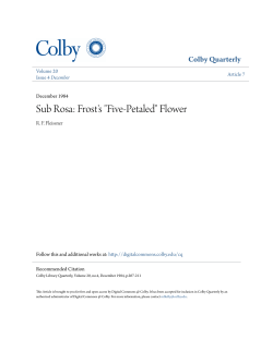 Sub Rosa: Frost`s "Five-Petaled" Flower