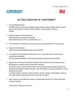 CM Series Certificate - Omron Industrial Automation